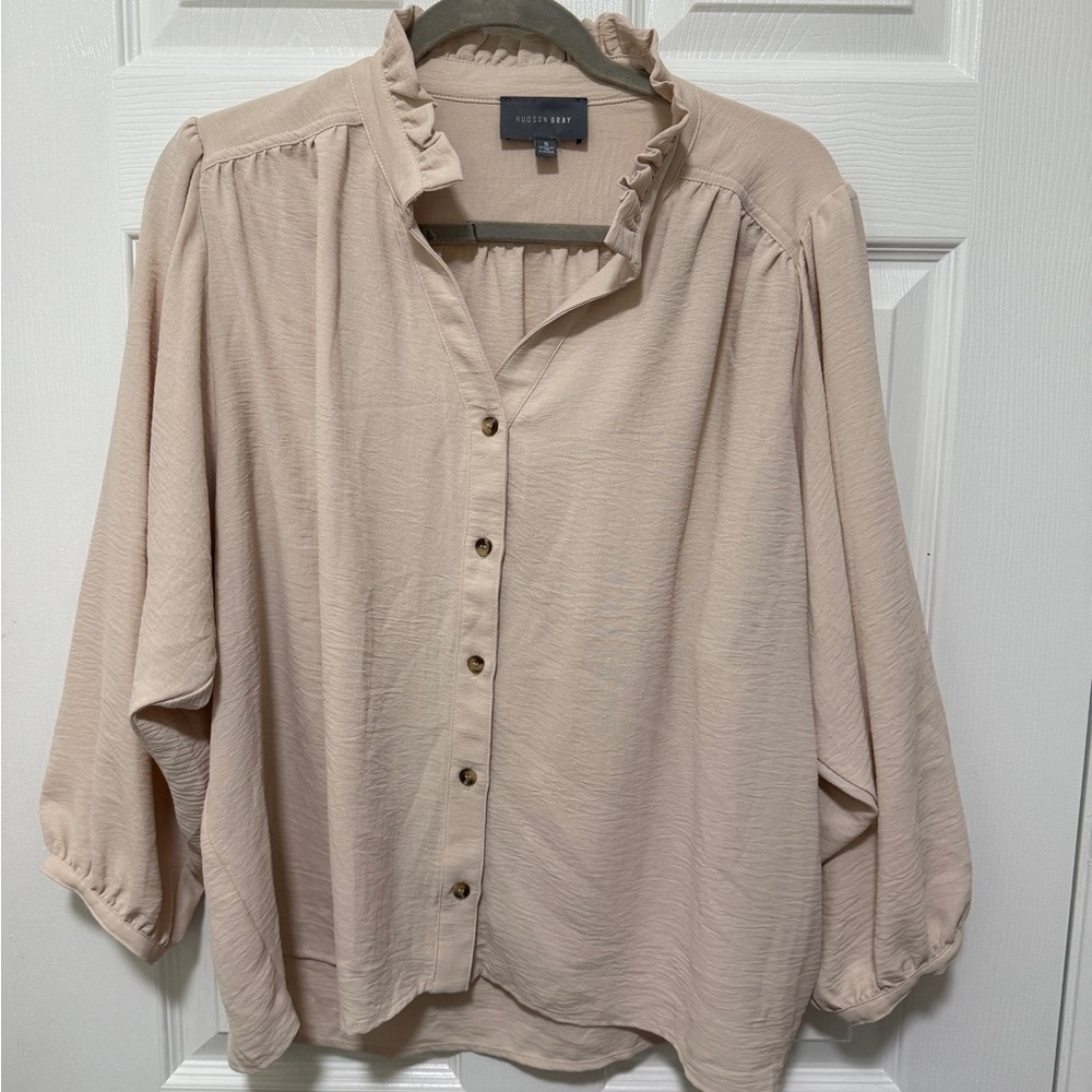 Universal Thread Beige Ruffle Blouse - image 1